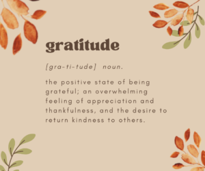 Definition of Gratitude: gratitude the positive state of being grateful; an overwhelming feeling of appreciation and thankfulness, and the desire to return kindness to others. [gra-ti-tude] noun.